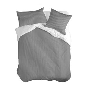 Biela/sivá bavlnená obliečka na perinu na jednolôžko 140x200 cm Oxford – Happy Friday