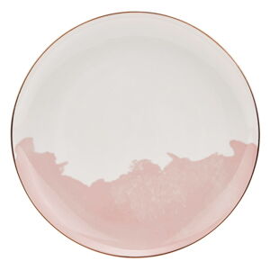 Súprava 2 ružovo-bielych porcelánových dezertných tanierov Westwing Collection Rosie, ø 21 cm