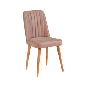Svetloružová zamatová jedálenská stolička Stormi Sandalye – Kalune Design