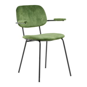 Zelená zamatová jedálenská stolička Emma - Light & Living