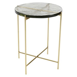 Odkladací stolík v zlatej farbe Kare Design Ice, ø 40 cm