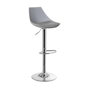 Sivé barové stoličky v súprave s nastaviteľnou výškou 2 ks z imitácie kože (výška sedadla 56,5 cm) – Casa Selección