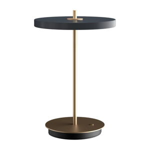 Antracitovosivá LED stolová lampa so stmievačom s kovovým tienidlom (výška  31 cm) Asteria Move – UMAGE