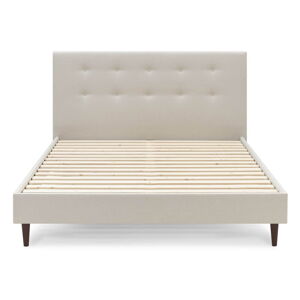 Béžová dvojlôžková posteľ Bobochic Paris Rory Dark, 180 x 200 cm