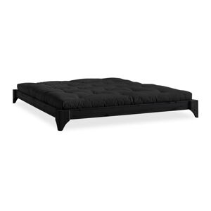 Čierna posteľ z borovicového dreva Karup Design Elan, 160 × 200 cm