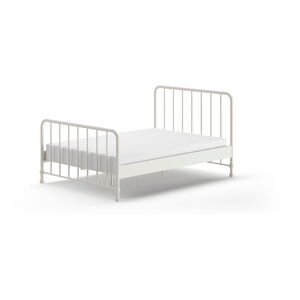 Biela kovová jednolôžková posteľ s roštom 140x200 cm BRONXX – Vipack