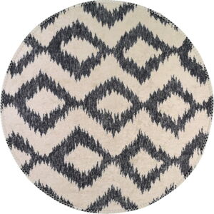 Biely/tmavomodrý prateľný okrúhly koberec ø 100 cm - Vitaus