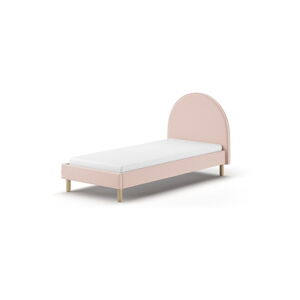 Ružová čalúnená jednolôžková posteľ s roštom 90x200 cm MOON – Vipack