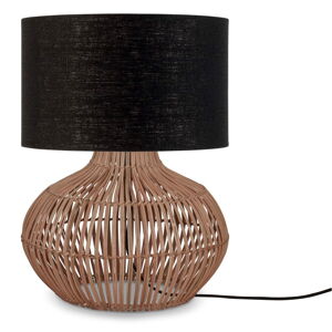 Stolová lampa s textilným tienidlom v čierno-prírodnej farbe (výška 48 cm) Kalahari – Good&Mojo