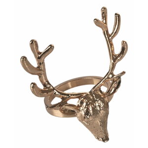 Súprava 4 kovových krúžkov na obrúsky v zlatej farbe Villa d'Este Reindeer
