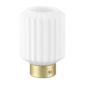 Biela/v zlatej farbe LED stolová lampa so stmievačom so skleneným tienidlom (výška  19,5 cm) Lord – Trio