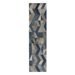 Modrý vlnený behúň Flair Rugs Asher, 60 x 230 cm