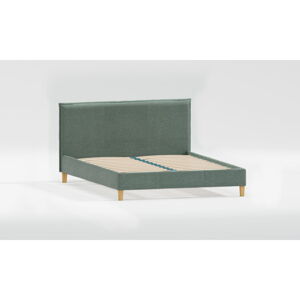 Zelená čalúnená dvojlôžková posteľ s roštom 140x200 cm Tina – Ropez