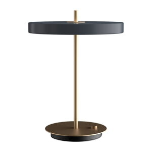 Antracitovosivá LED stolová lampa so stmievačom s kovovým tienidlom (výška  41,5 cm) Asteria Table – UMAGE