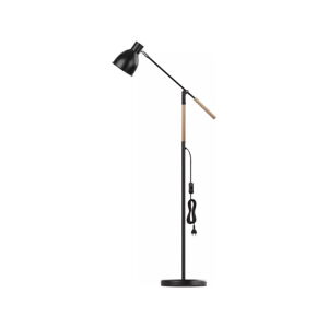 Čierna stojacia lampa s kovovým tienidlom (výška  150 cm) Edward – EMOS