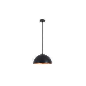 Čierne závesné svietidlo s detailom v medenej farbe CustomForm Lord, 35 cm
