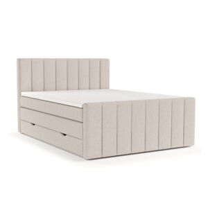 Béžová boxspring posteľ s úložným priestorom 180x200 cm Ruby – Maison de Rêve