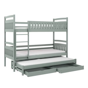 Šedá poschodová detská posteľ s úložným priestorom 80x160 cm Blanka - Lano Meble