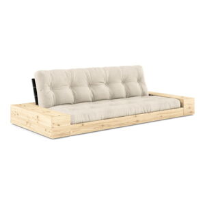 Sivo-béžová ľanová rozkladacia pohovka 244 cm Base – Karup Design