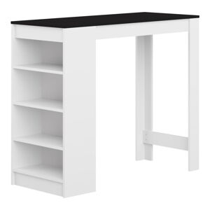 Biely barový stôl s čiernou doskou 115x50 cm Aravis - TemaHome