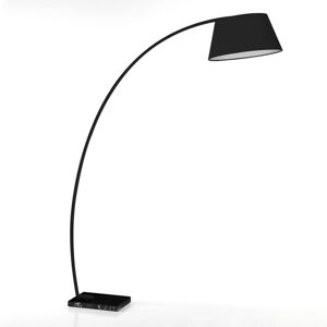 Čierna stojacia lampa s textilným tienidlom (výška  205 cm) Yet – Tomasucci