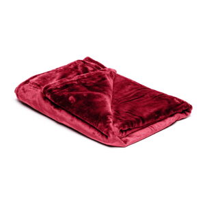 Vínovočervená mikroplyšová deka My House, 150 × 200 cm