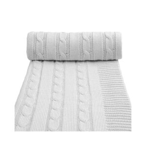 Sivá pletená detská deka s podielom bavlny T-TOMI Spring, 80 x 100 cm