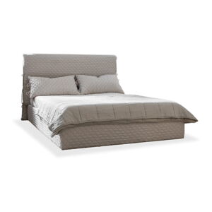 Béžová čalúnená dvojlôžková posteľ s roštom 140x200 cm Sleepy Luna - Miuform