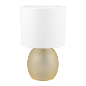 Biela/v zlatej farbe stolová lampa s textilným tienidlom (výška  29 cm) Vela – Trio