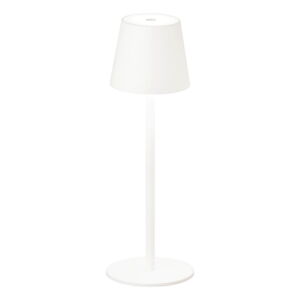 Biela LED stmievateľná stolná lampa so senzorom pohybu as kovovým tienidlom (výška 38 cm) Tropea - Fischer & Honsel
