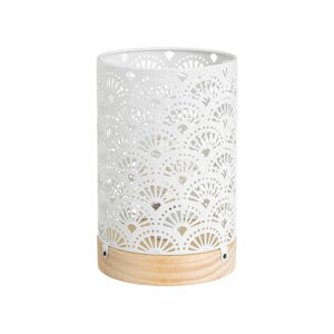 Biela stolová lampa s kovovým tienidlom (výška  20 cm) – Casa Selección