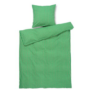 Zeleno-béžové krepové obliečky na jednolôžko 140x200 cm Bæk&Bølge – JUNA