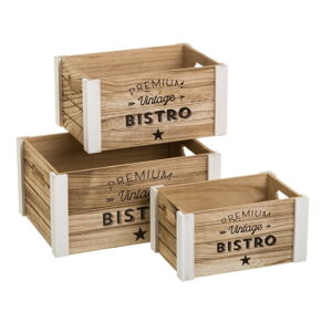 Dekoratívne drevené úložné boxy v súprave 3 ks – Casa Selección