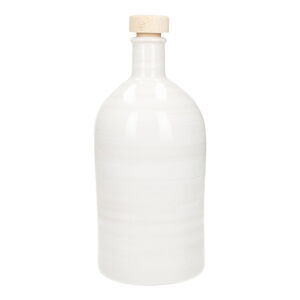 Biela keramická fľaša na olej Brandani Maiolica, 500 ml