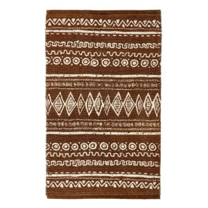 Hnedo-biely bavlnený koberec Webtappeti Ethnic, 55 x 180 cm