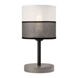 Sivá stolová lampa s textilným tienidlom (výška  30 cm) Andrea – LAMKUR