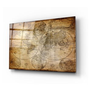 Sklenený obraz Insigne World Map, 110 x 70 cm