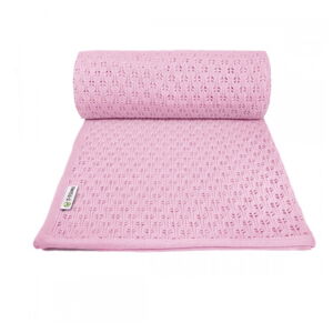 Ružová pletená detská deka s podielom bavlny T-TOMI Summer, 80 x 100 cm