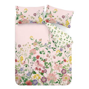 Ružové bavlnené obliečky na jednolôžko 135x200 cm Cottage Meadow – RHS