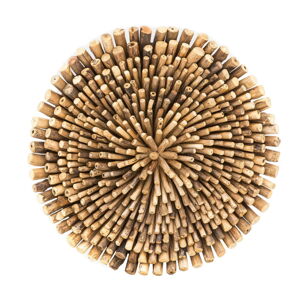 Nástenná dekorácia z tíkového dreva WOOX LIVING Bee, ⌀ 70 cm
