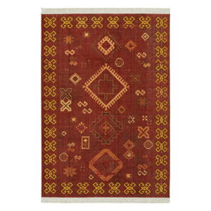Červený koberec s podielom recyklovanej bavlny Nouristan, 80 x 150 cm