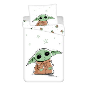 Bavlnené detské obliečky na jednolôžko 140x200 cm Star Wars Baby Yoda - Jerry Fabrics