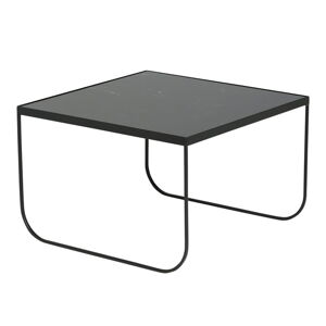Čierny konferenčný stolík s doskou v dekore mramoru 60x60 cm Gorm – Villa Collection