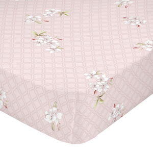 Ružová bavlnená plachta Happy Friday Basic Chinoiserie, 105 x 200 cm