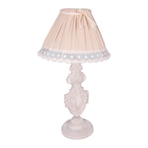 Svetloružová stolová lampa s textilným tienidlom (výška  56 cm) – Antic Line