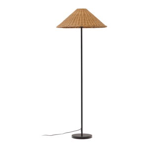 Čierna/v prírodnej farbe stojacia lampa s ratanovým tienidlom (výška  154 cm) Urania – Kave Home