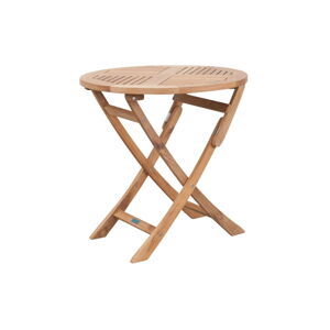 Okrúhly záhradný odkladací stolík z tíkového dreva ø 80 cm – Exotan