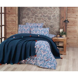 Tmavomodré bavlnené obliečky na jednolôžko 160x240 cm – Mila Home