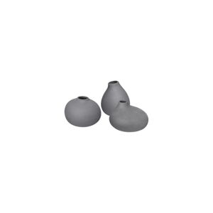 Tmavosivé porcelánové vázy v súprave 3 ks (výška 9 cm) Nona – Blomus