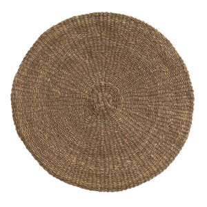 Hnedý koberec z morských rias Geese Rustico Natural, ⌀ 120 cm